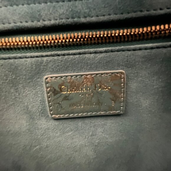 2022 Medium Lady Dior Blue/Green Blocart with Champagne Gold Hardware - Picture 11 of 16